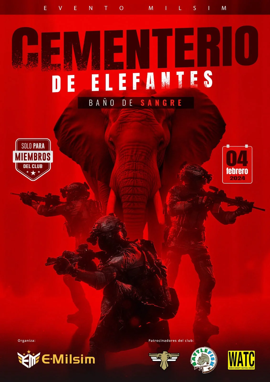 Cartel de CEMENTERIO DE ELEFANTES - BAÑO DE SANGRE