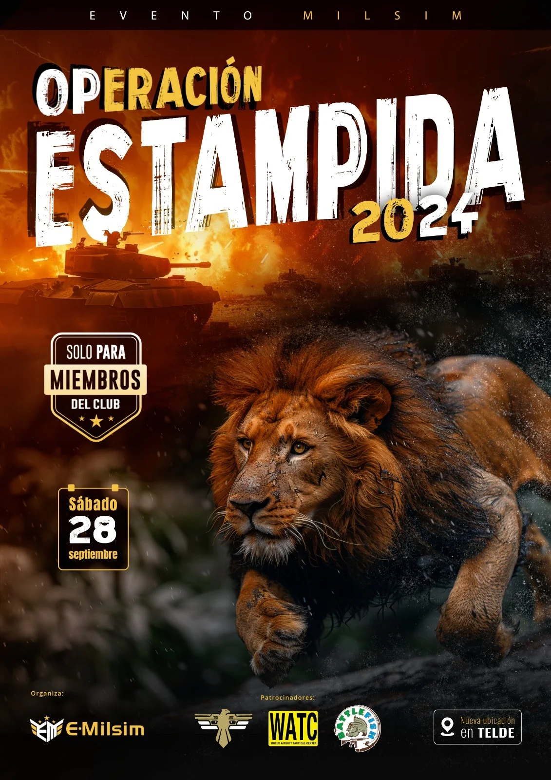 Cartel de OP ESTAMPIDA 2024