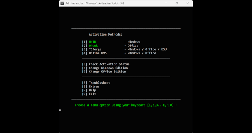 Vista de MICROSOFT ACTIVATION SCRIPTS v3.8