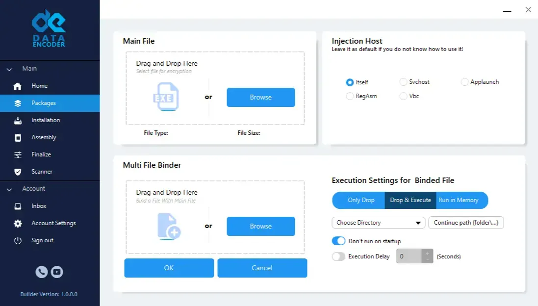 Vista de CRYPTER DATA ENCODER